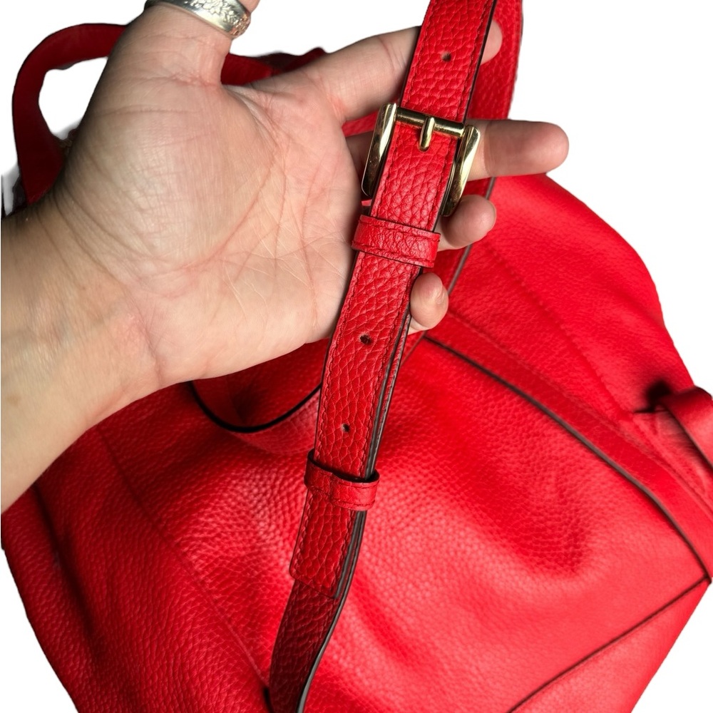 NWT Michael Kors Red Backpack with Gold Hardware - Picture 14 of 16
